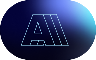 A stylized "AAA" logo in thin outlined letters against a blue gradient oval on a dark background.