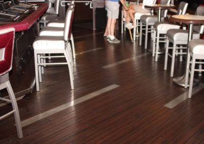 Bamboo floor in casino bar area