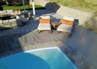 TruOrganics Composite Decking with pool and chairs