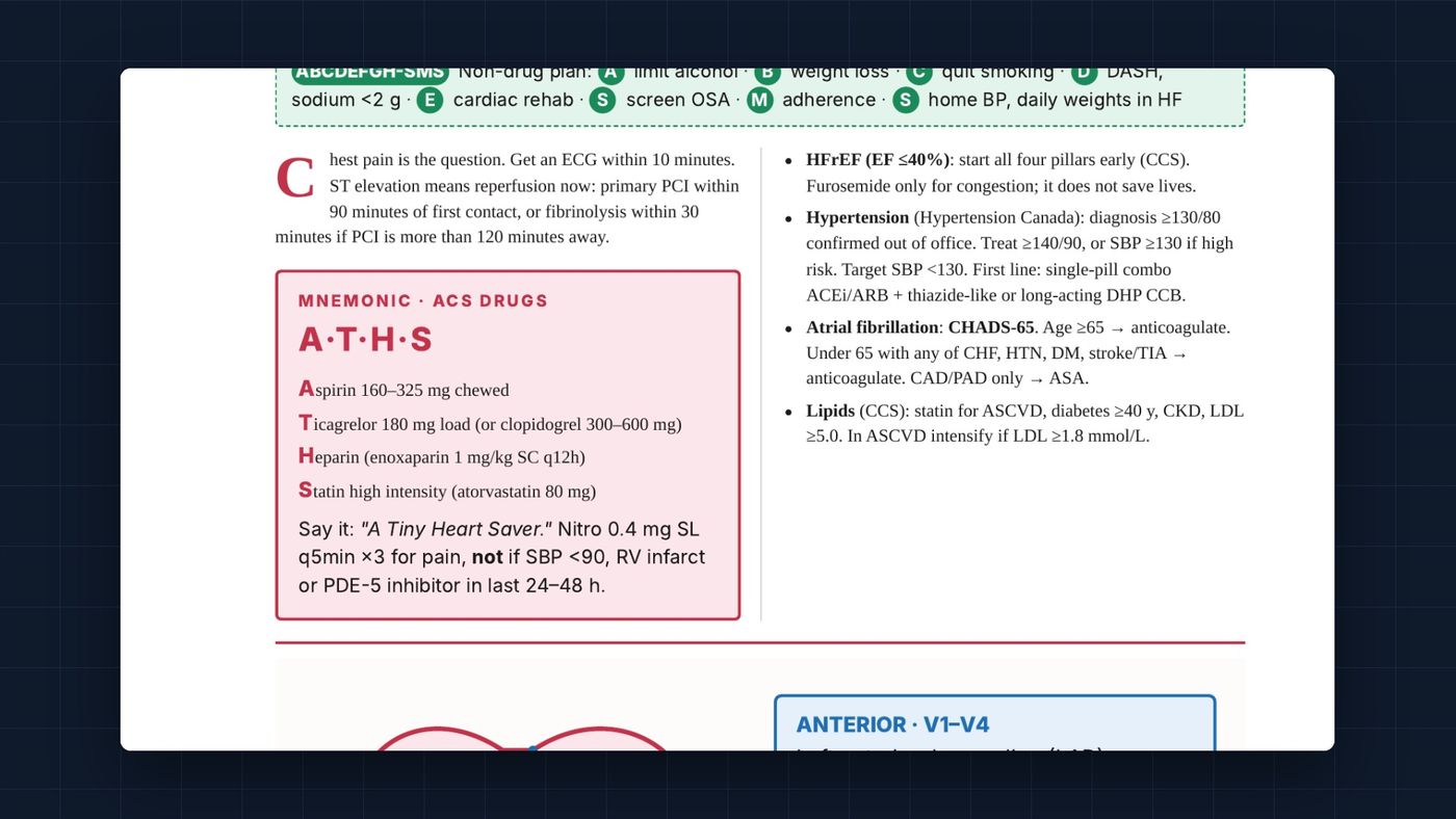 A mnemonic page in the interactive reader