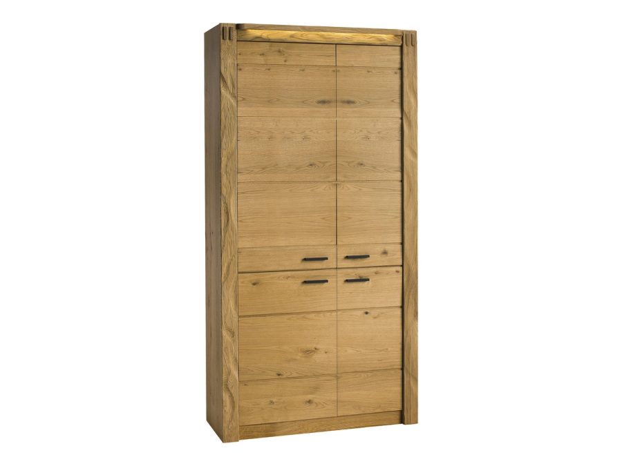 Szafa Flinstone F-2D z pełnymi frontami z rustykalnego dębu, ujęcie produktowe, Taranko.