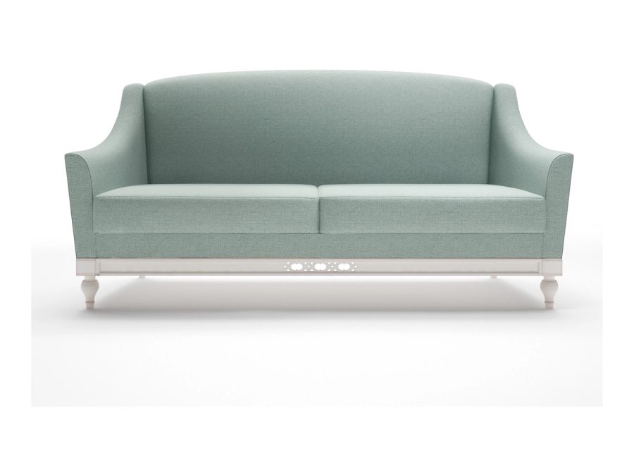 Sofa 3-osobowa Florencja na waniliowej ramie z toczonymi nóżkami, Taranko.