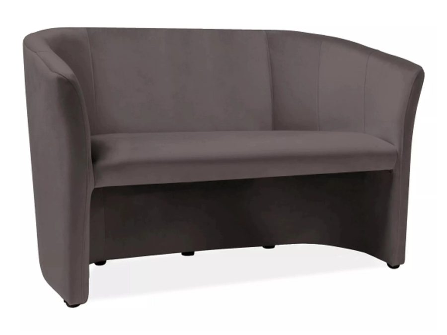 Sofa klubowa TM-2 Velvet marki Signal w szarym aksamicie, widok z ukosa