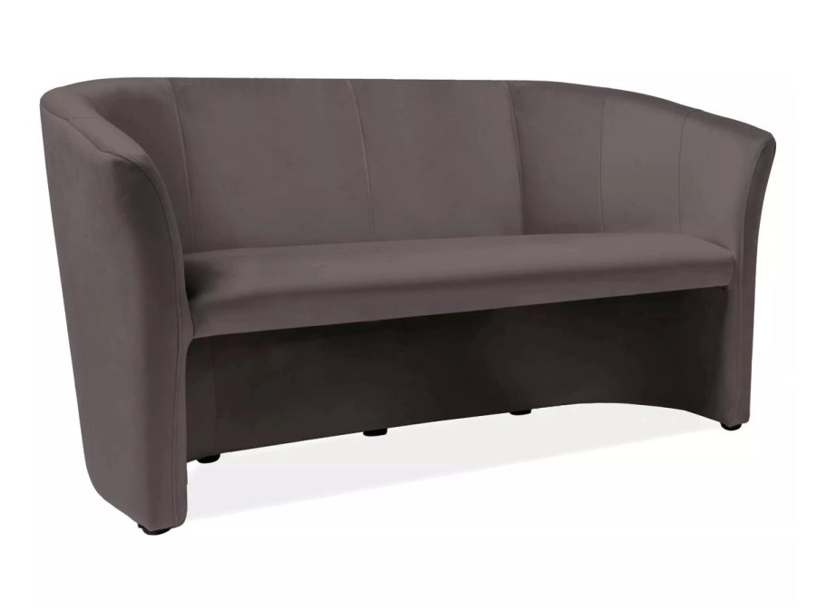Sofa klubowa TM-3 Velvet marki Signal w szarym aksamicie, widok z ukosa