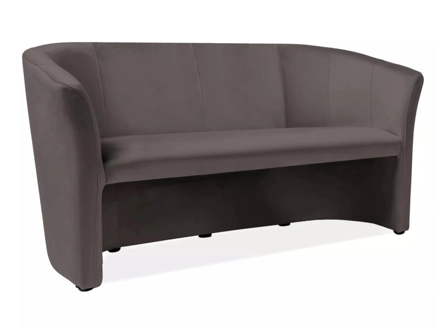 Sofa klubowa TM-3 Velvet marki Signal w szarym aksamicie, widok z ukosa