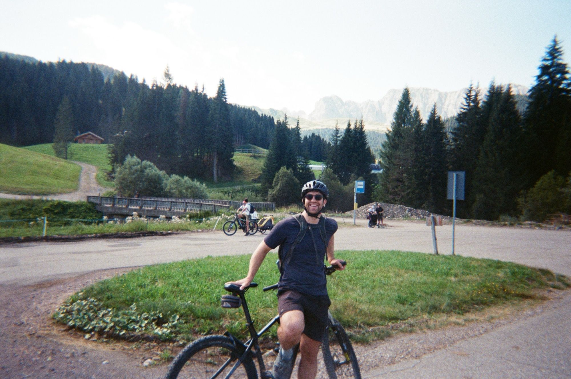 Ryan on a mountain bike in the Dolomites