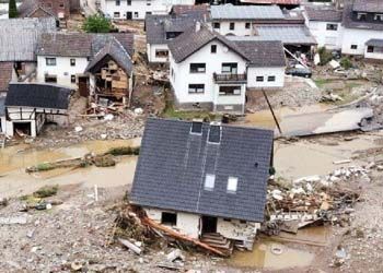 Houses destroyed by German floods 