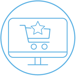 Shopping Cart Icon with a Star above the cart 