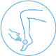 Leg Icon with a patch placed on the foot 