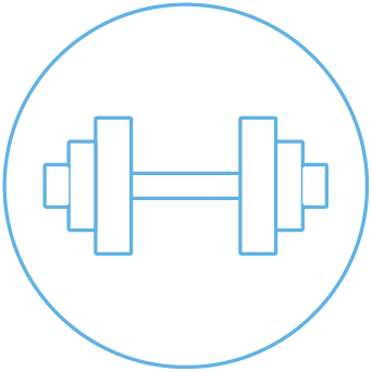barbell with weights icon 