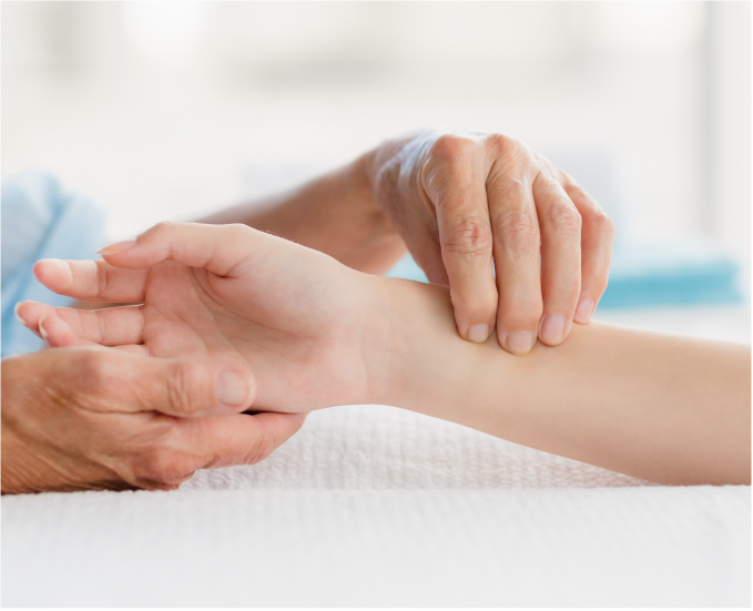 Hand being massaged 