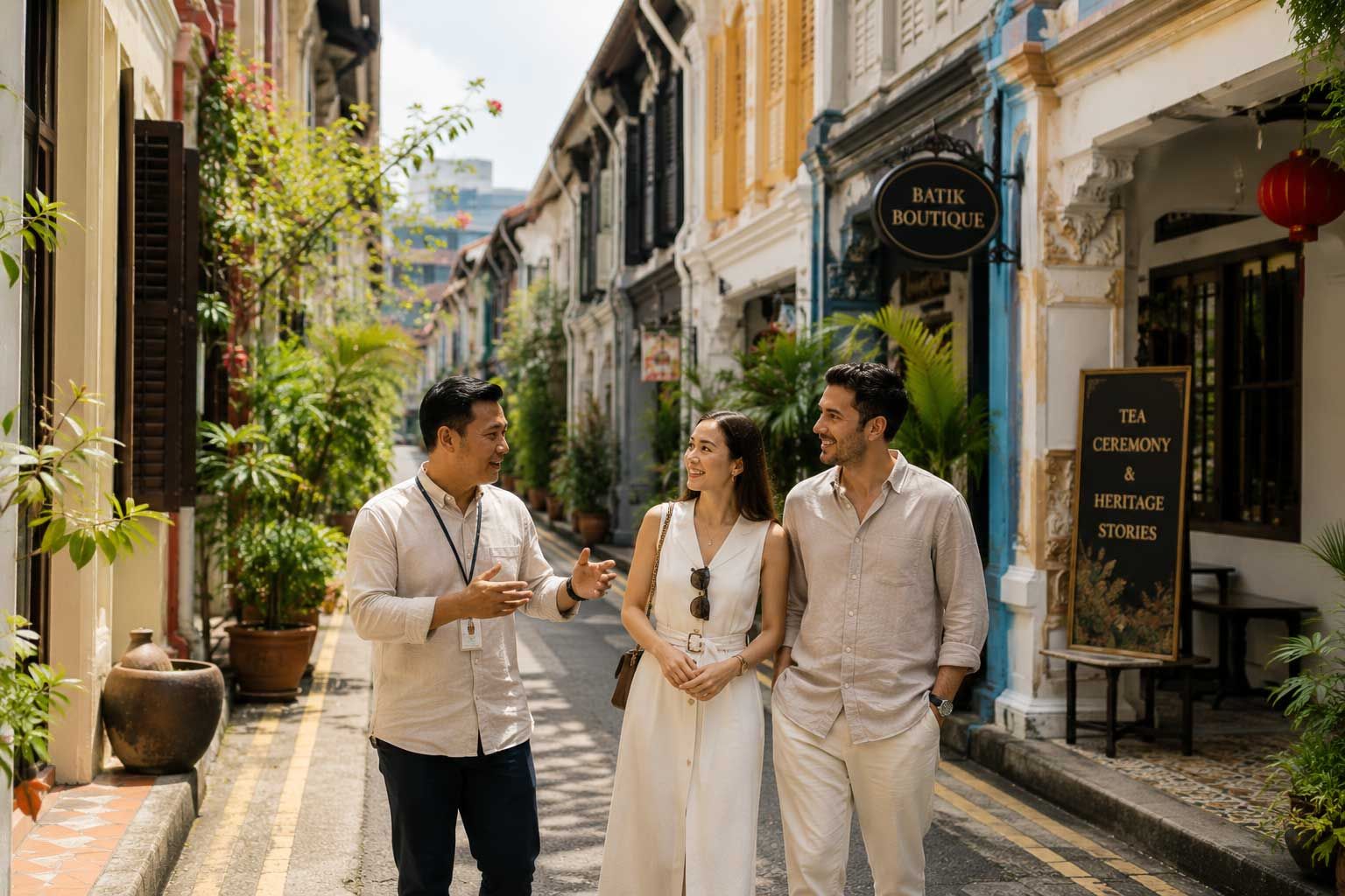 Private heritage walking tour through a historic Singapore district, where guests discover local stories, architecture, and cultural traditions.