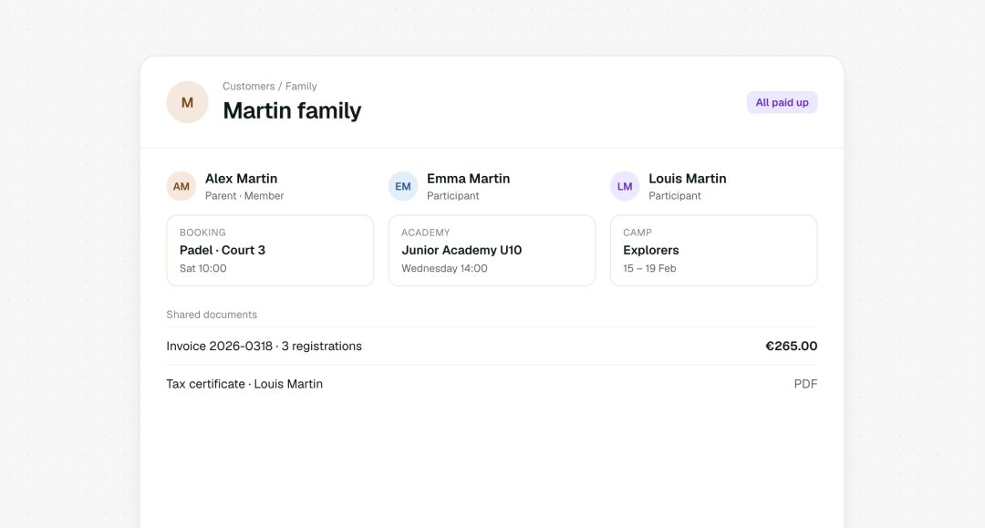 Family account with children and documents