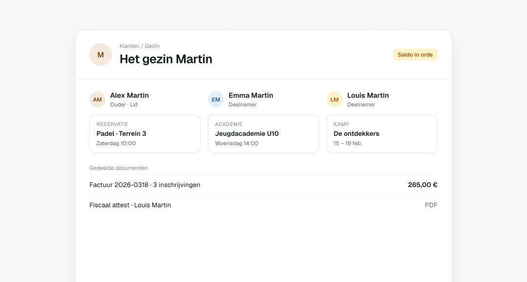 Gezinsaccount met kinderen en documenten