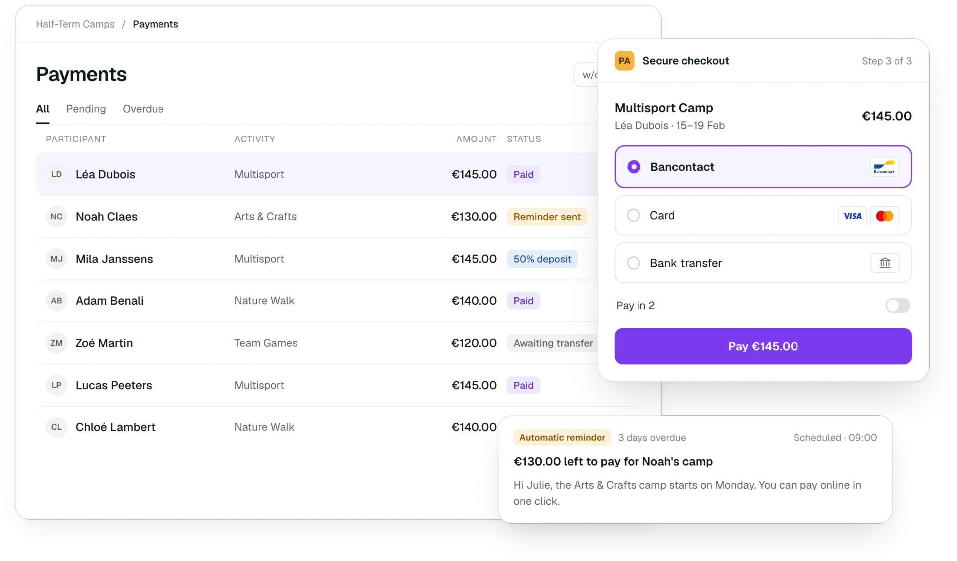 Online payments and payment tracking