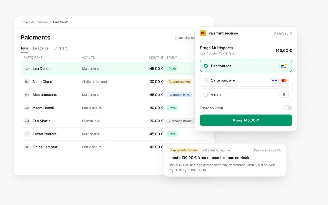Paiement en ligne et suivi des paiements