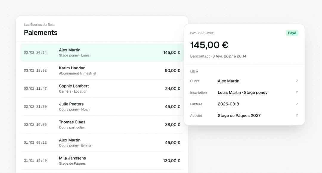 Payment linked to its customer and invoice