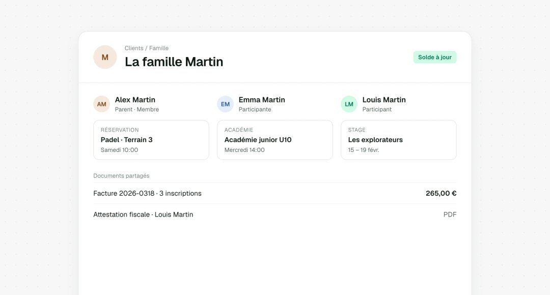 Compte famille avec enfants et documents