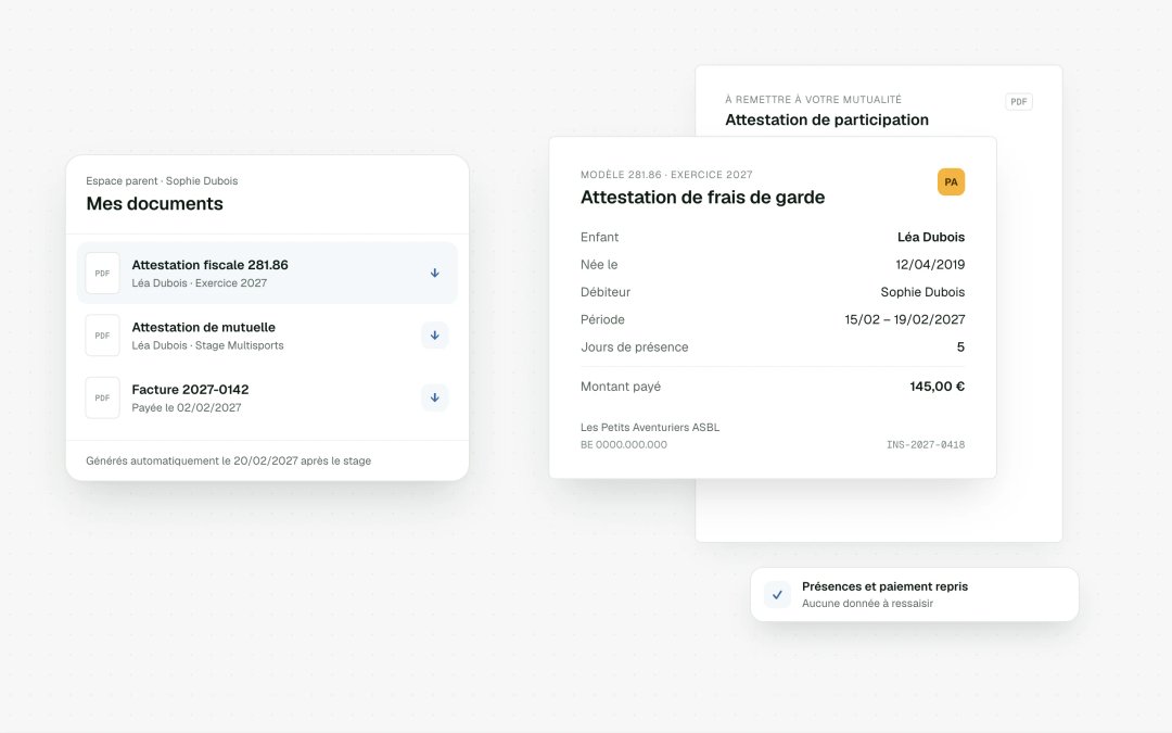 Attestations générées pour les parents