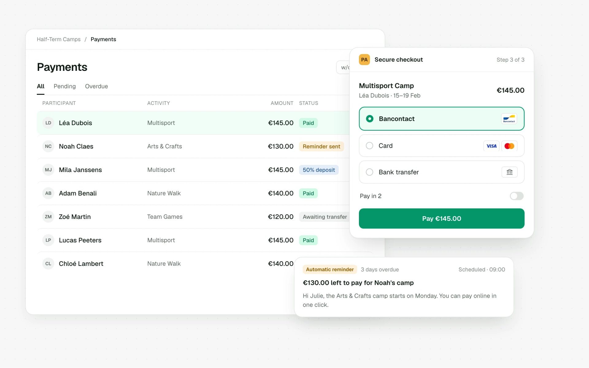 Online payments and payment tracking