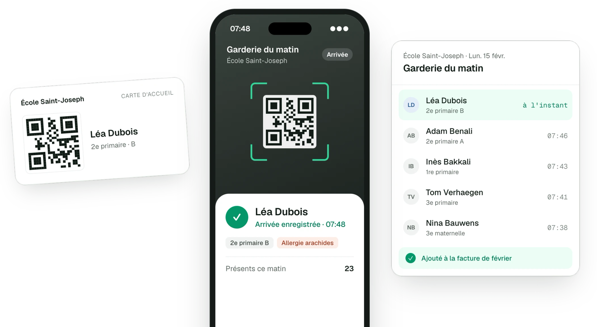 Scan QR des arrivées à la garderie