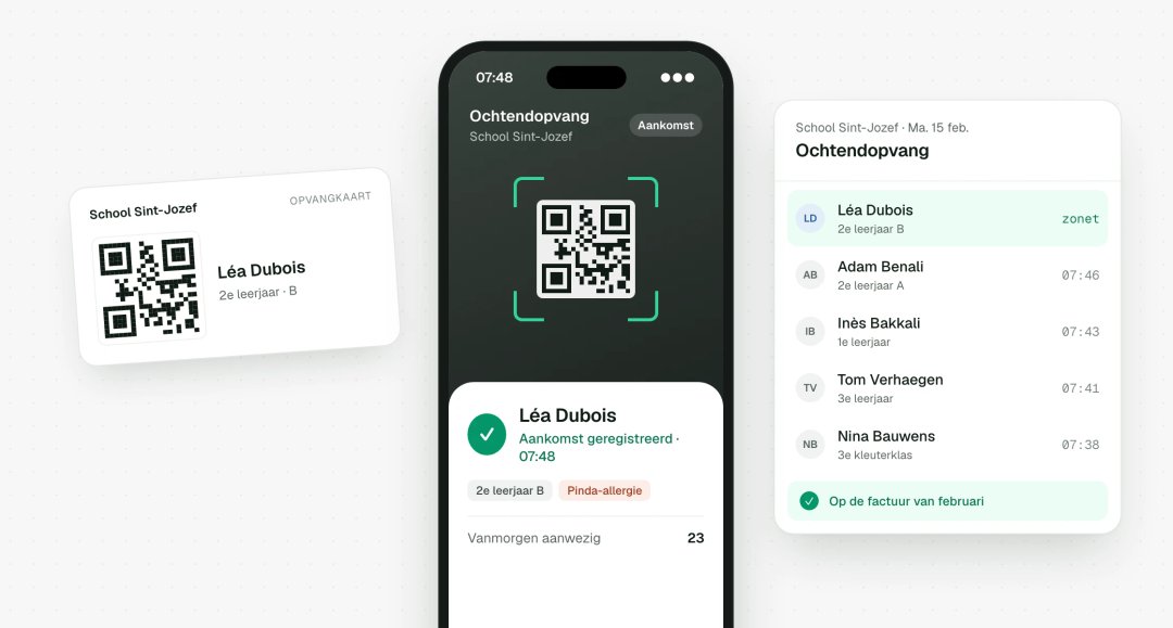 Aankomsten in de opvang scannen met een QR-code