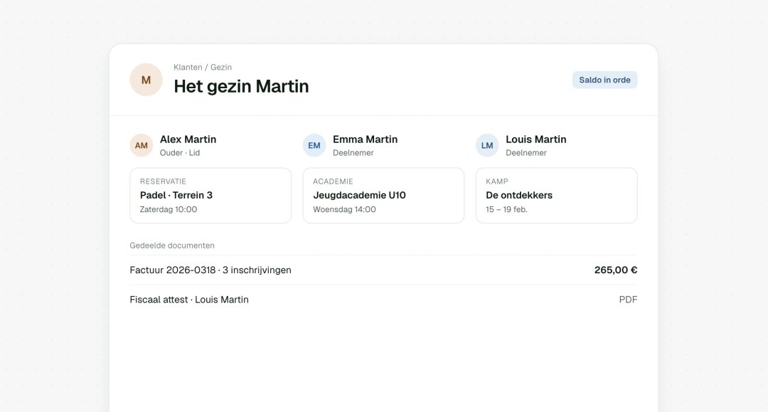 Gezinsaccount met kinderen en hun documenten