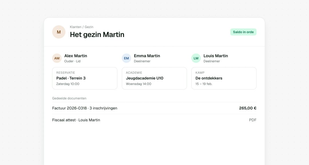 Gezinsaccount met kinderen en hun documenten