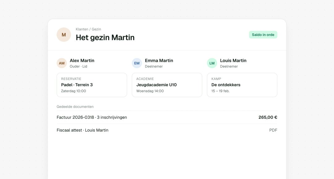 Gezinsaccount met kinderen en hun documenten