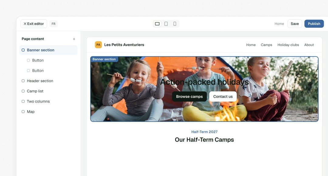 Block-based website editor