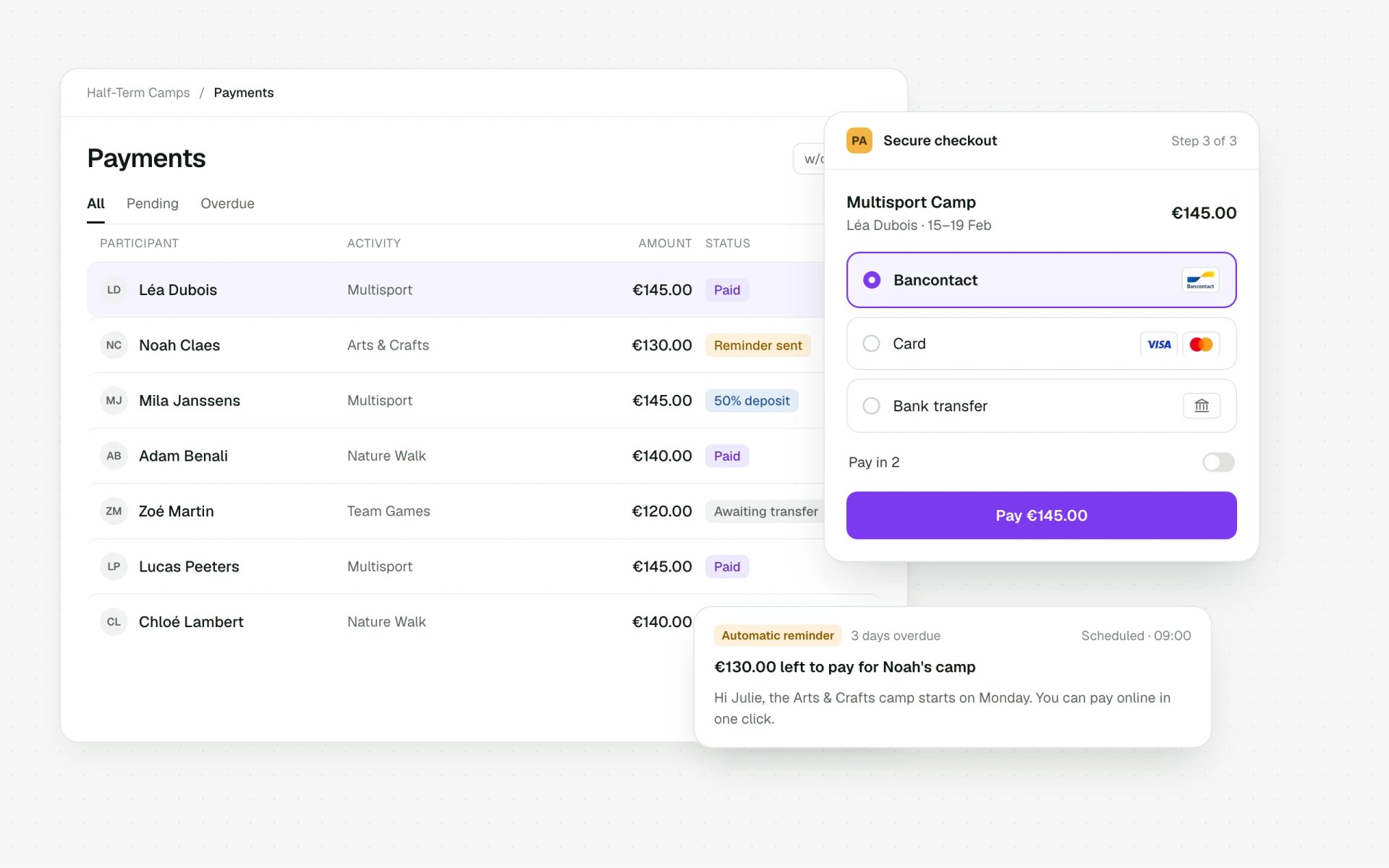 Online payments and payment tracking