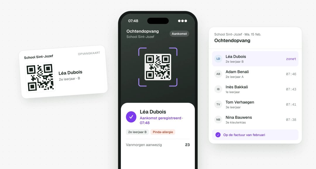 Aankomsten in de opvang scannen met een QR-code