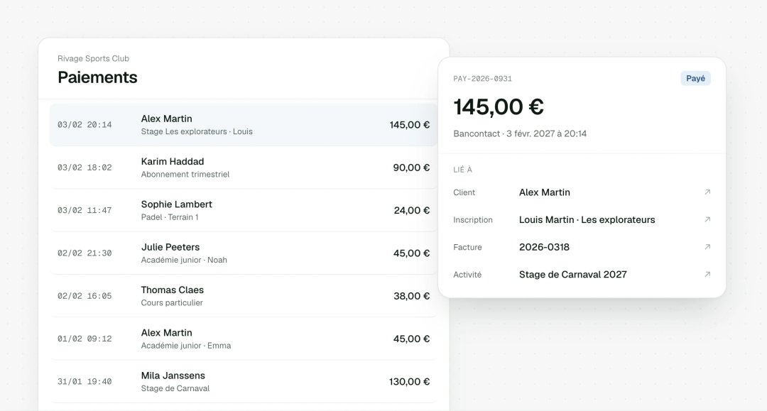 Paiement relié à son client et à sa facture