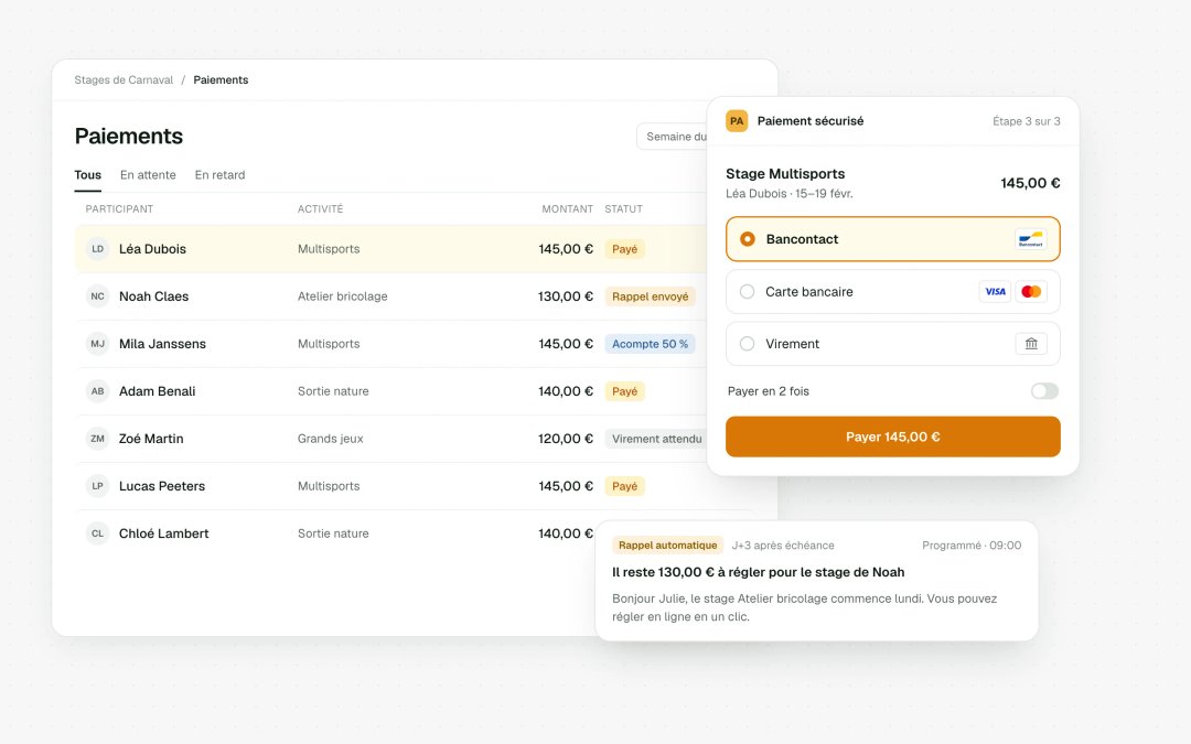 Paiement en ligne et suivi des paiements
