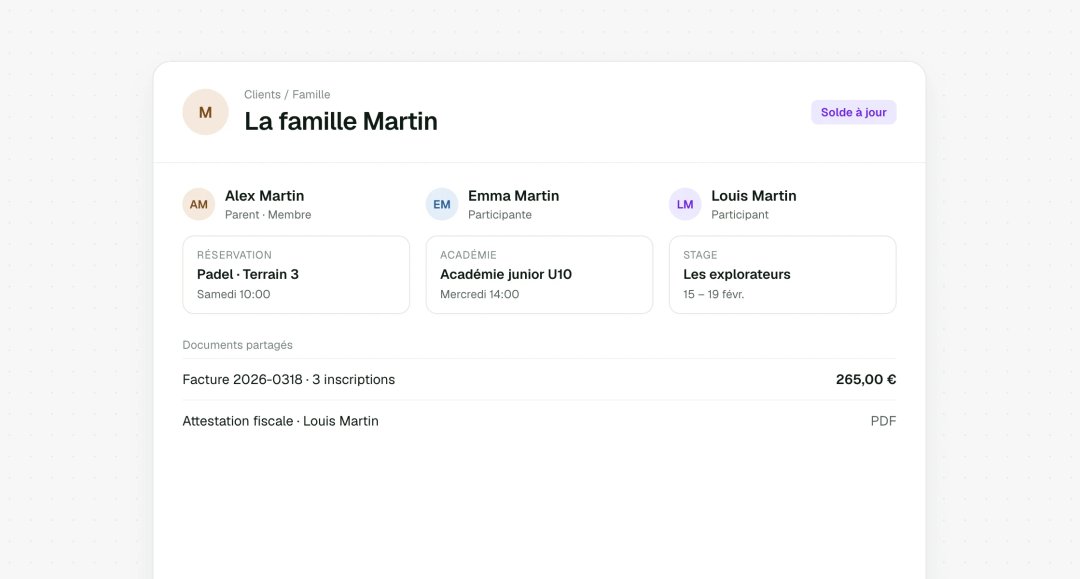 Compte famille avec enfants et documents