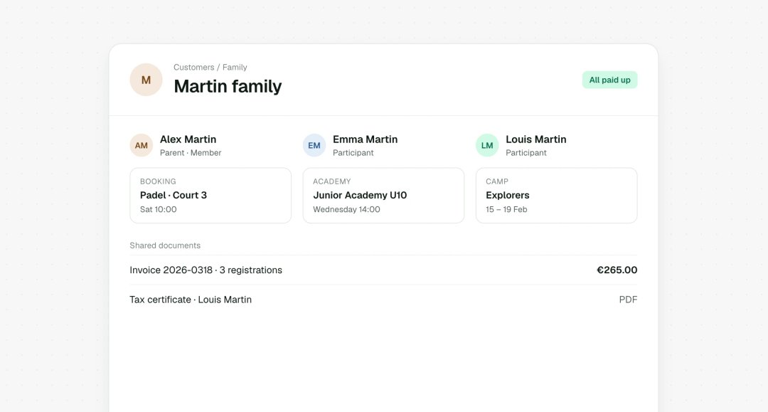 Family account with children and documents