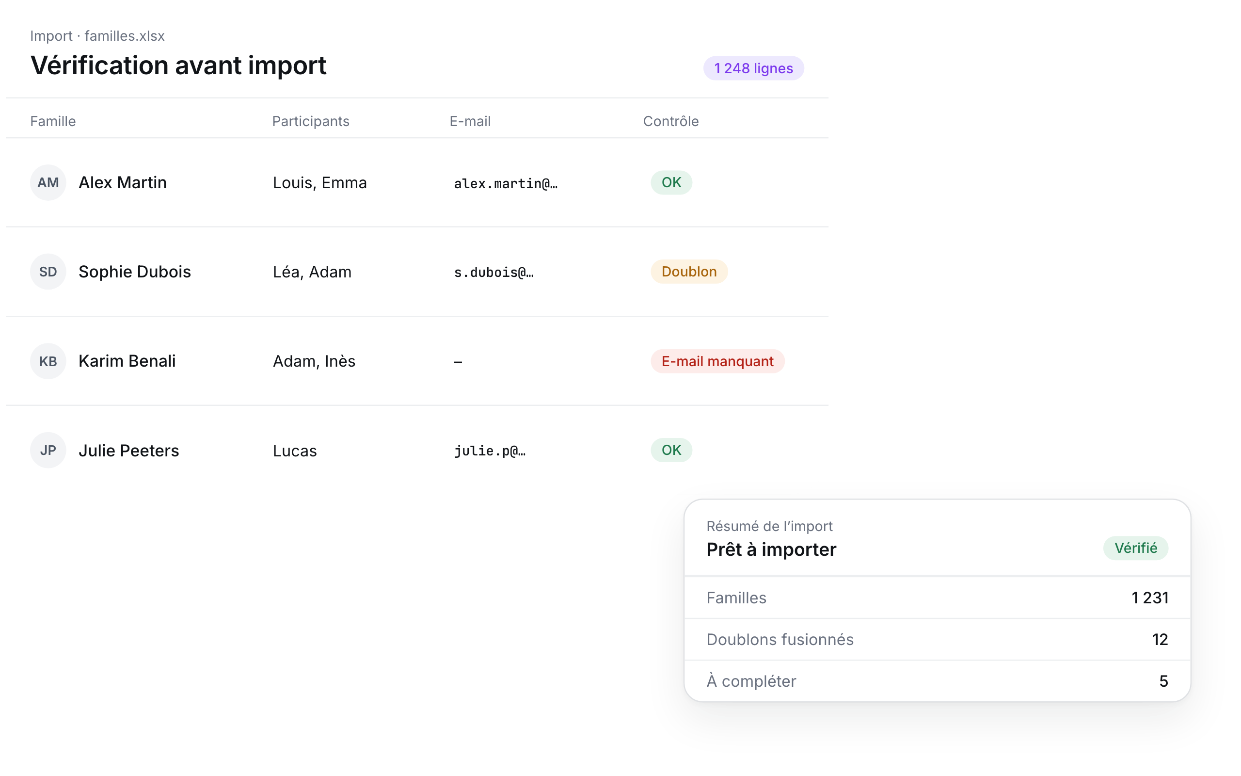 Files checked before import