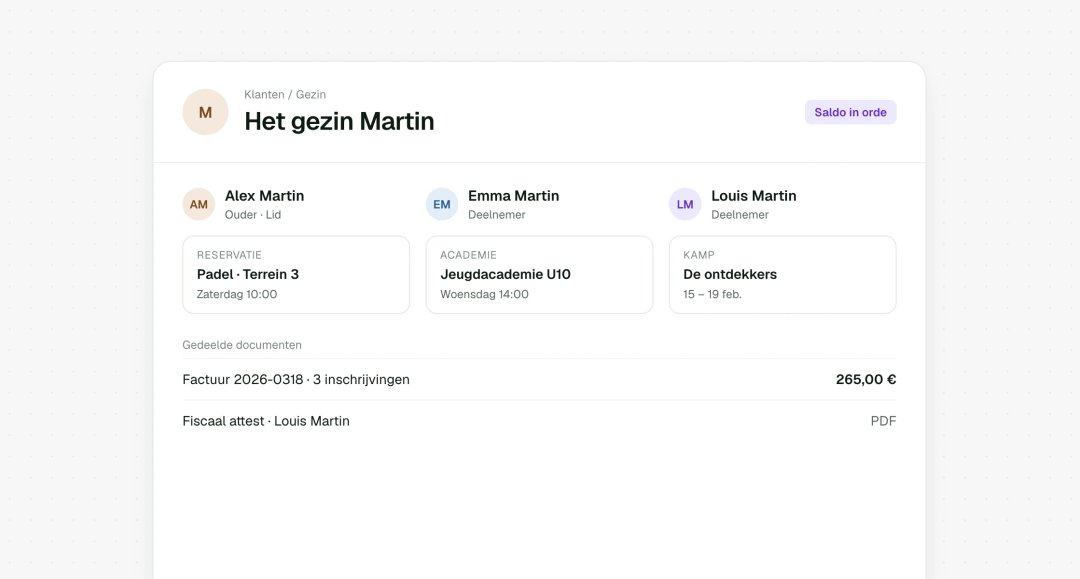 Gezinsaccount met kinderen en hun documenten