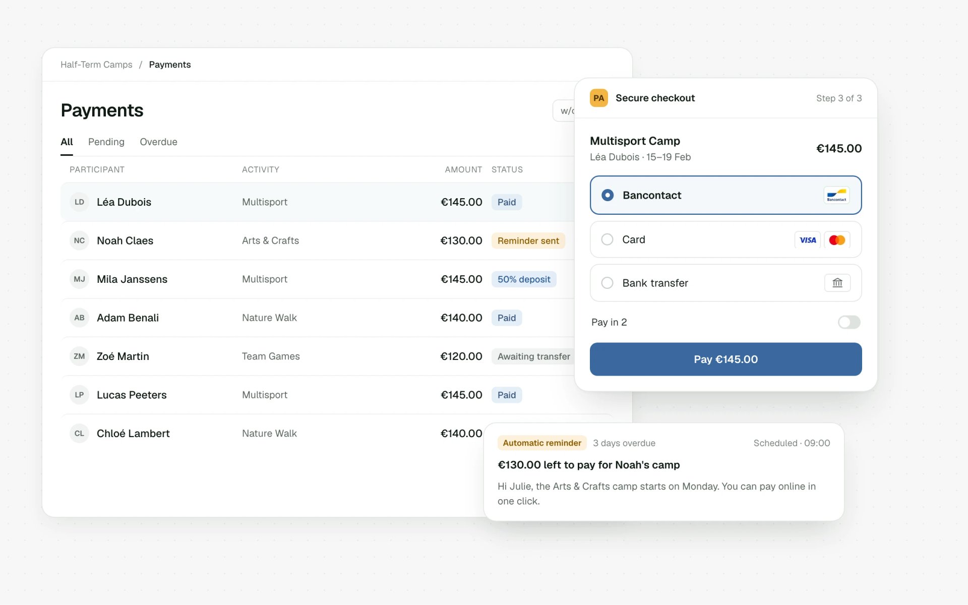 Online payments and payment tracking
