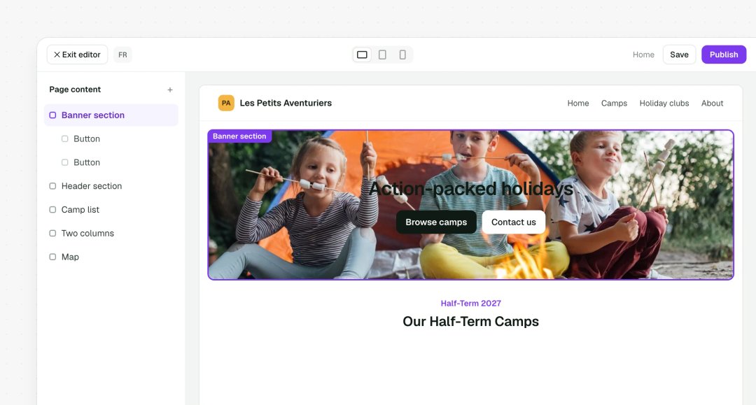 Block-based website editor