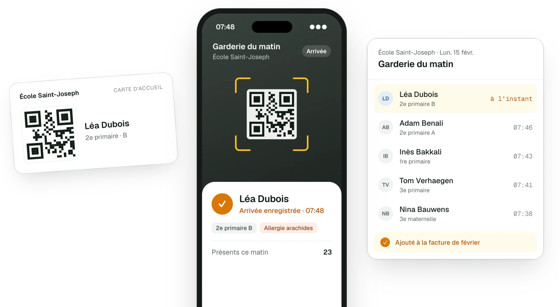 Scan QR des arrivées à la garderie