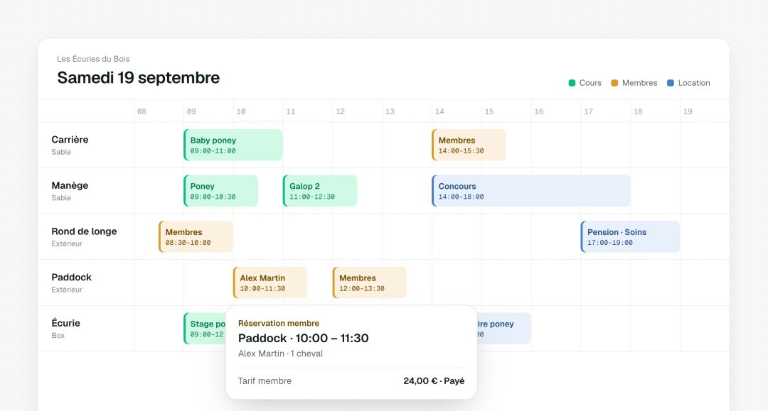 Facility booking schedule