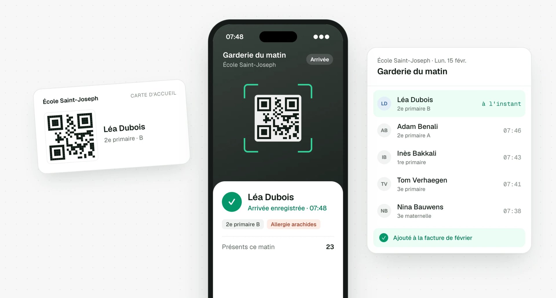Scan QR des arrivées à la garderie