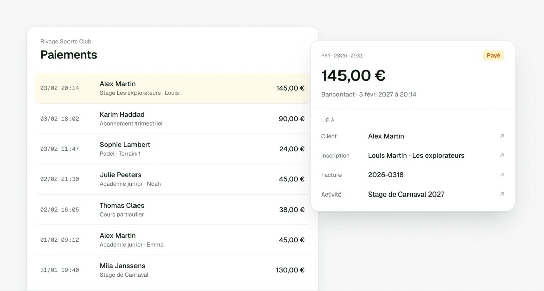 Paiement relié à son client et à sa facture