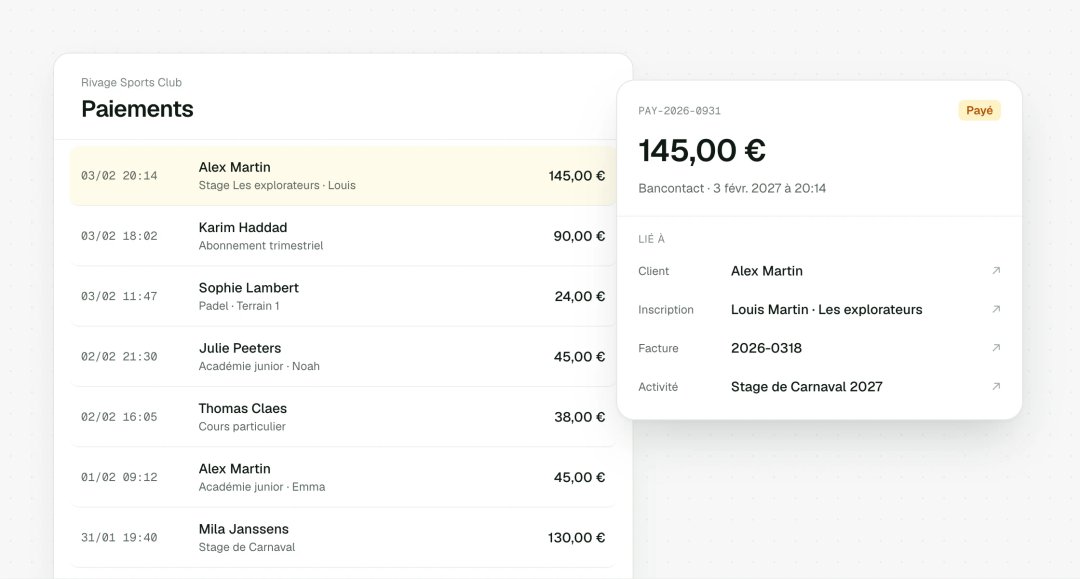 Paiement relié à son client et à sa facture