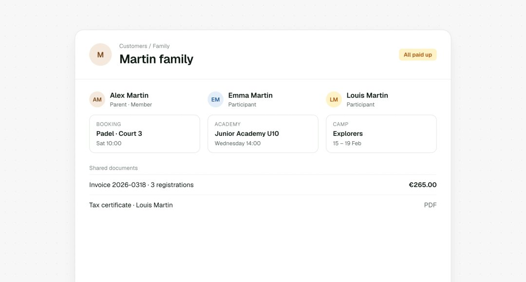 Family account with children and documents