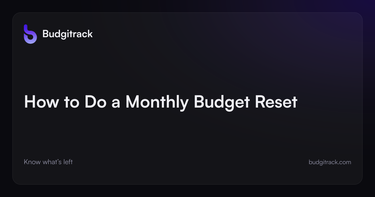 Branded Budgitrack cover illustration for: How to Do a Monthly Budget Reset