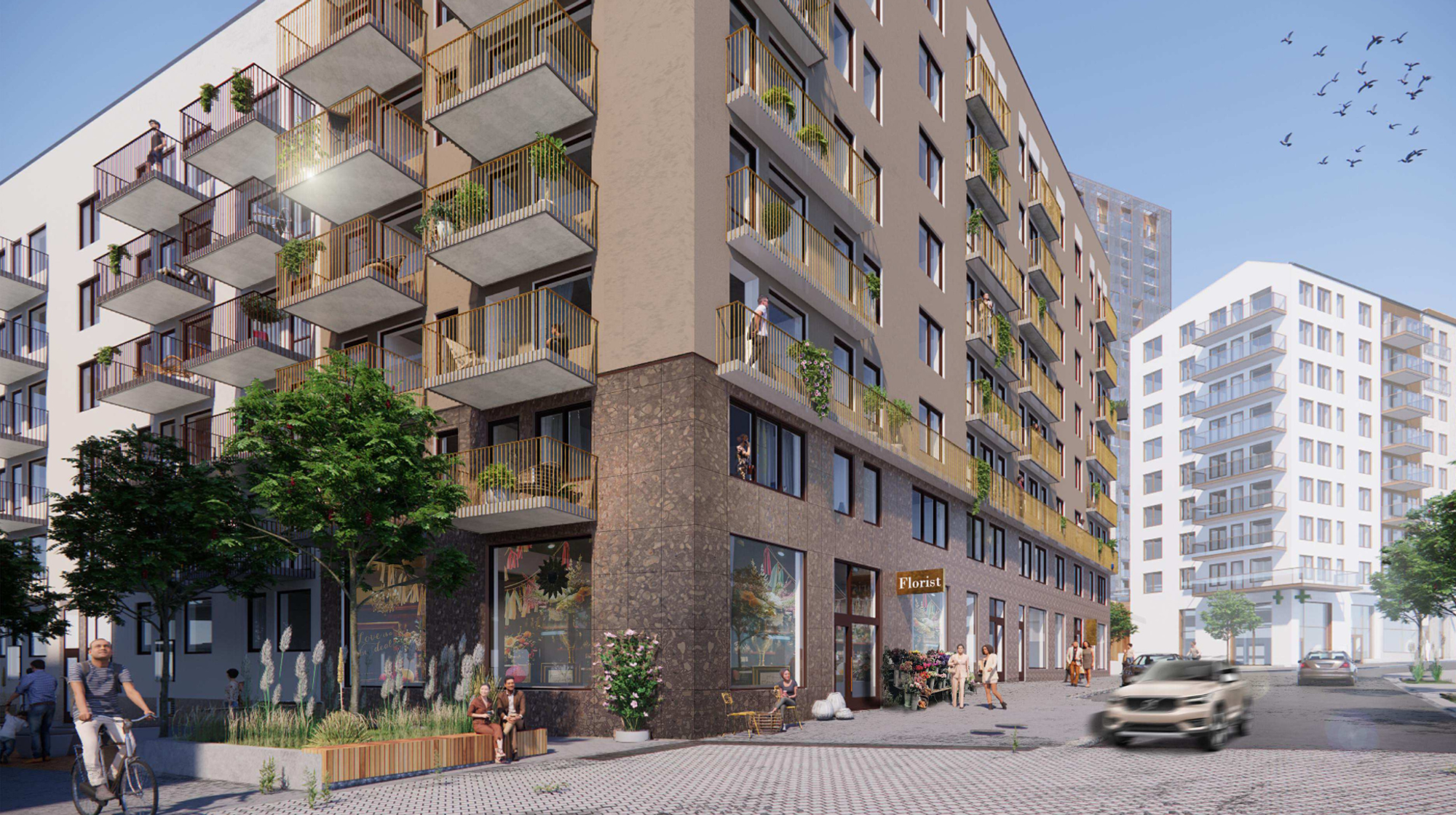 Exterior view of project Stationsgatan, Järfälla