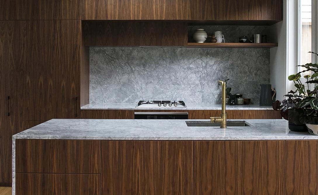 Organic brass tapware in a finished interior