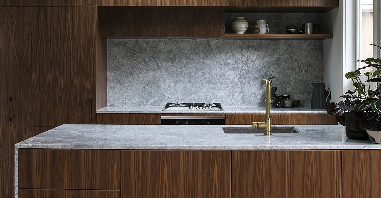 Organic brass tapware in a finished interior